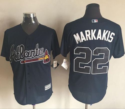 Braves #22 Nick Markakis Blue New Cool Base Stitched MLB Jersey - Click Image to Close